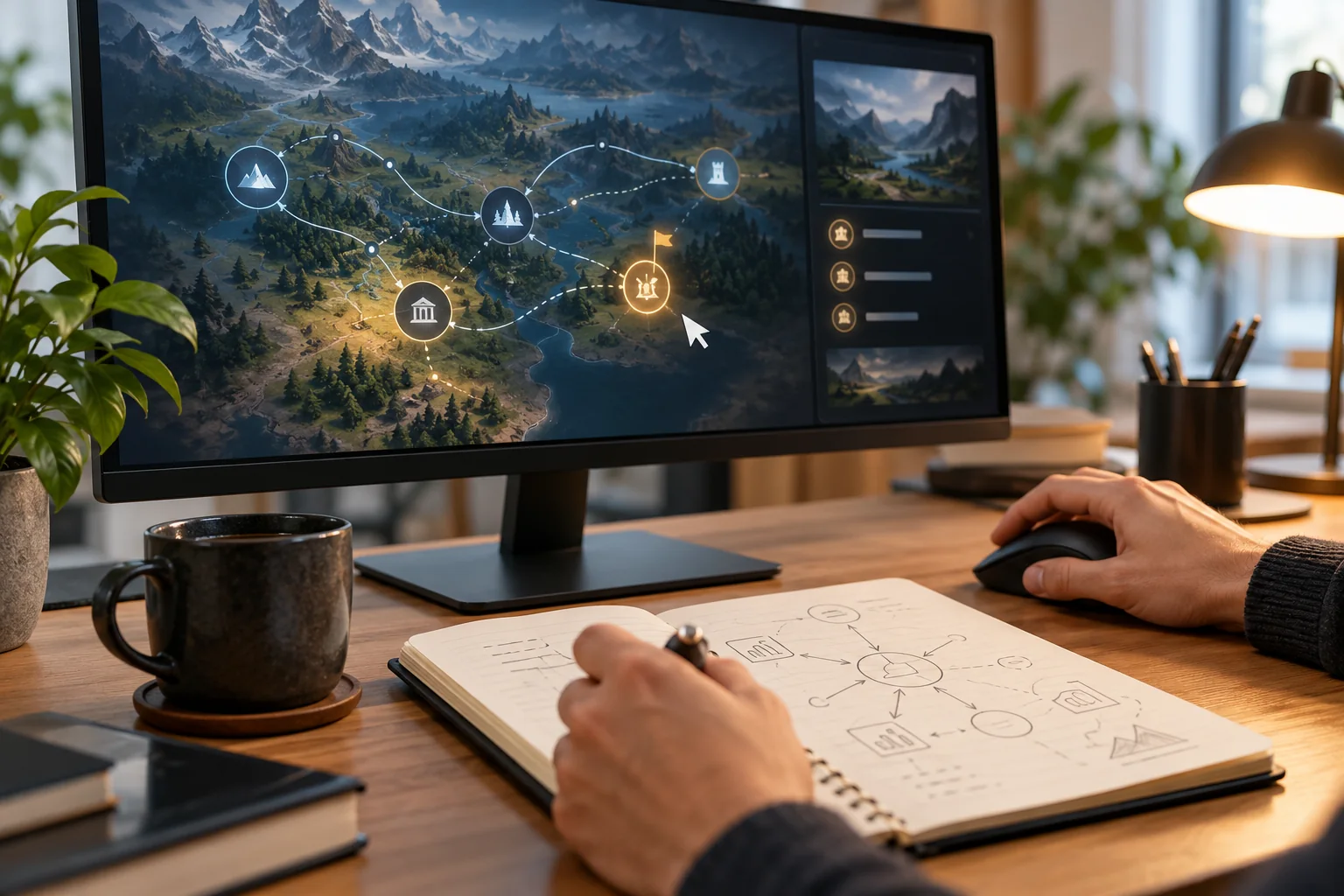 Materiais e preparação de uma experiência de jogo